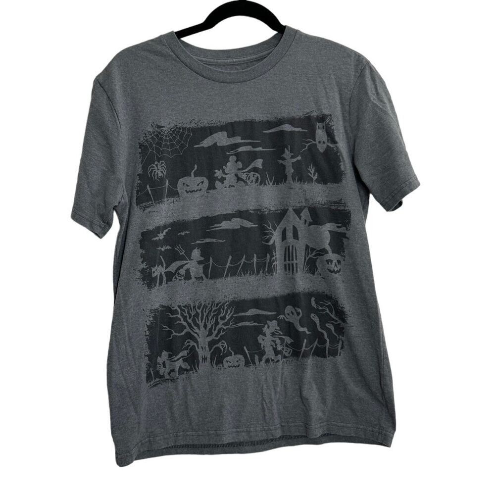 Women's Gray Disney Haunted Halloween Mickey Mouse T-Shirt Small